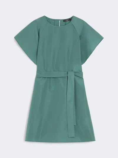 Max Mara Short Taffeta Dress In Green