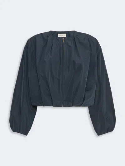 Max Mara Short Taffeta Jacket In Blue