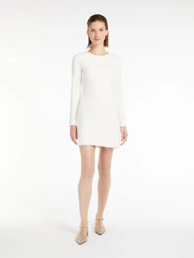 Max Mara Short Technical Jersey Dress In White