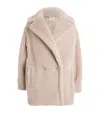 Max Mara Short Teddy Bear Icon Coat In Beige