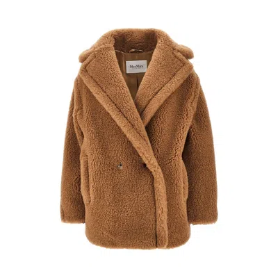 Max Mara Short Teddy Bear Icon Coat In Brown