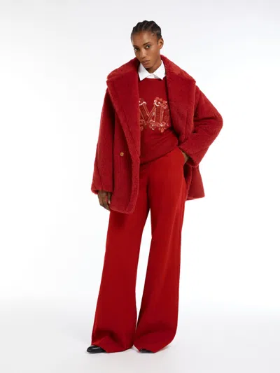 Max Mara Frais Wool Blend Short Coat In Red