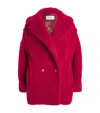Max Mara Short Teddy Bear Icon Coat In Alpaca And Wool In Red