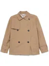 Max Mara Double-breasted Brown Coat With Wide Collar In Brown