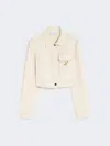 Max Mara Short Washed Gabardine Jacket In Neutral