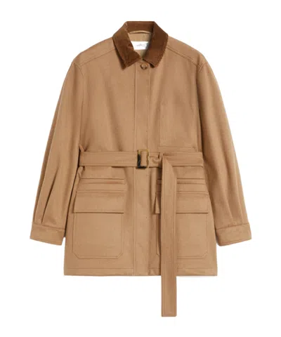 Max Mara Long-sleeved Casual Jacket In Nude