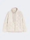 Max Mara Short Water-repellent Canvas Down Jacket In Neutral