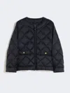 Max Mara Short Water-repellent Canvas Padded Jacket In Black