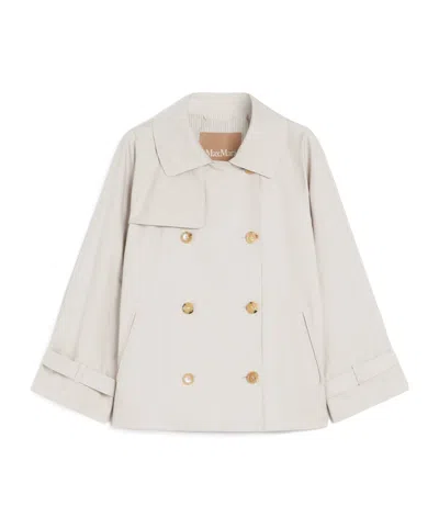 Max Mara Short Water-repellent Cotton Twill Trench Coat