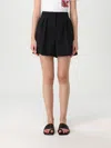 Max Mara Wool Canvas Shorts In Black