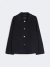 Max Mara Short Wool And Cashmere Jacket In Blue