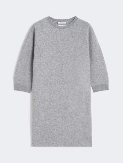 Max Mara Short, Wool And Cashmere Jersey Dress In Gray