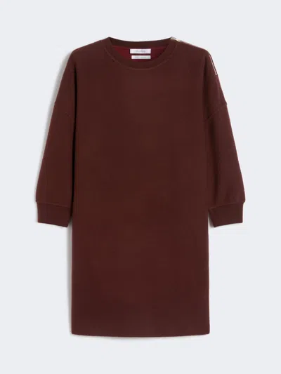 Max Mara Short, Wool And Cashmere Jersey Dress In Red