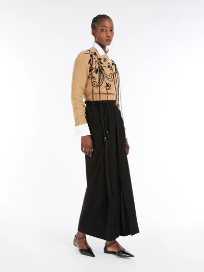 Max Mara Short Wool And Cashmere Jumper In Camel