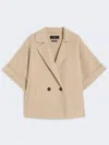 Max Mara Short Wool Broadcloth Coat In Neutral