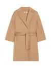 Max Mara Short Double-faced Wool Coat In Brown