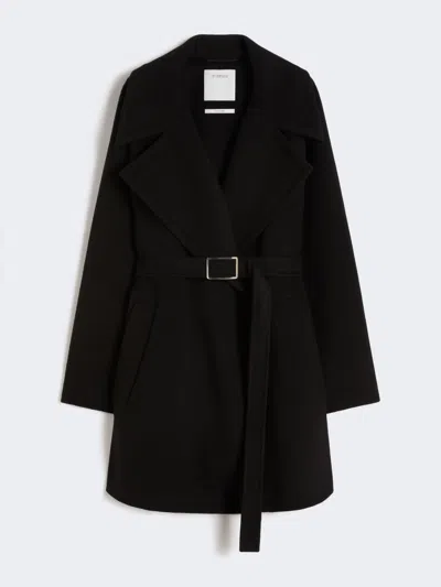 Max Mara Short Wool Coat In Black