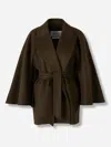 Max Mara Verna Cape-sleeve Camel Hair Wrap Coat In Brown