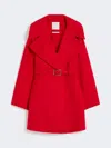 Max Mara Short Wool Coat In Red
