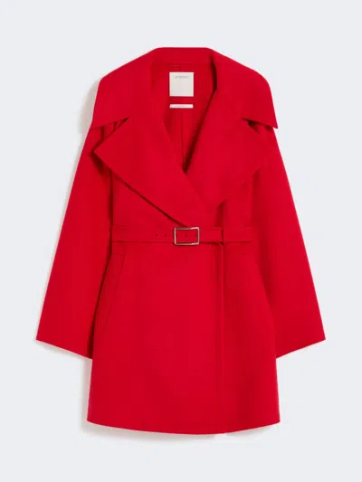 Max Mara Short Wool Coat In Red