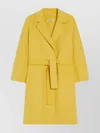 Max Mara Short Wool Coat With Kimono And Raglan Sleeves In Yellow