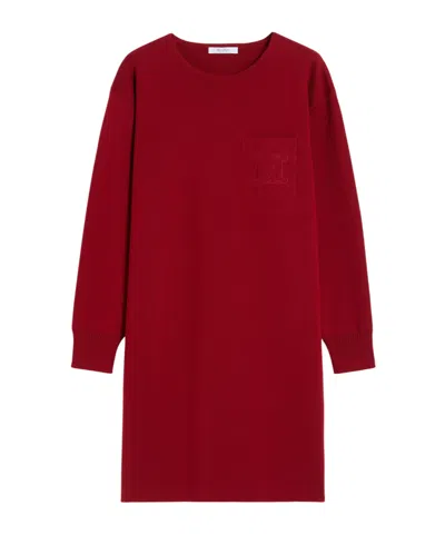 Max Mara Short Wool Dress - Dark Red