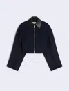 Max Mara Short Wool Jacket In Blue