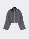 Max Mara Short Wool Jacket In Gray