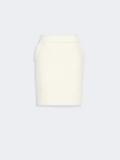Max Mara Short Wool Jersey Skirt In Blanc