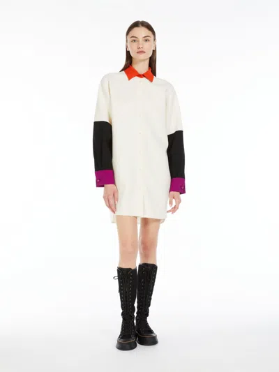 Max Mara Short Wool Shirt Dress In White