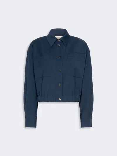Max Mara Short Woollen Cloth Jacket In Blue