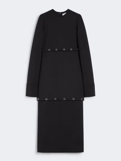 Max Mara Shortenable Scuba Jersey Dress In Black