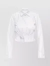 Max Mara Shortened Silhouette With Elastic Waist And French Collar In White