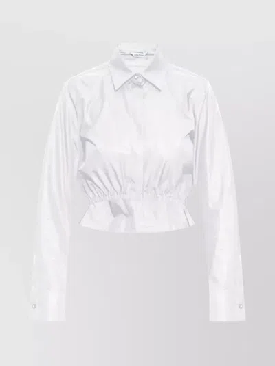 Max Mara Shortened Silhouette With Elastic Waist And French Collar In White