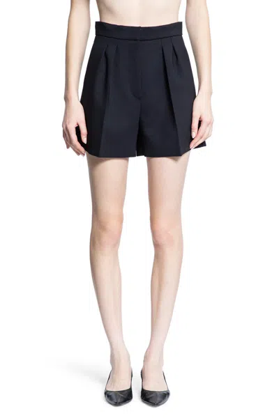 Max Mara Wool Canvas Shorts In Black