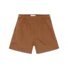 Max Mara Pleated Shorts With Elastic Waistband And Gold-tone Hardware In Brown