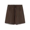 Max Mara Linen And Silk Blend Shorts In Brown