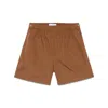 Max Mara Pleated Shorts With Elastic Waistband And Gold-tone Hardware In Brown