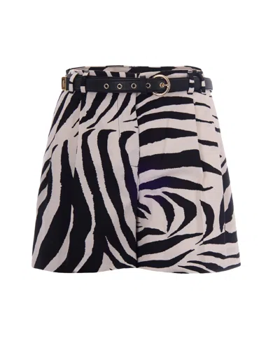 Max Mara Shorts Animalier Nero In Black