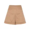 Max Mara Adagio High Waist Knitted Shorts In Beige