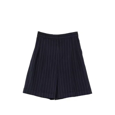 Max Mara Mstere Pinstripe Shorts In Blue
