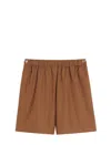 Max Mara Elastic Waist Shorts In Brown