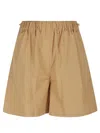 Max Mara Elastic Waist Shorts In Brown