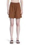 Max Mara Cotton Poplin Shorts In Brown
