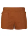 Max Mara Riad Stretch-cotton Low Waisted Shorts In Brown