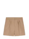 Max Mara Giugno Pleat Detailed Shorts In Nude