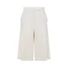 Max Mara Beige Linen Twill Mxmkaki Bermuda Shorts In White