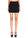 Max Mara Pianoforte Black Shorts With Pinstripe-effect Micro Sequins In Black