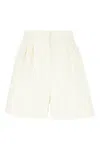 Max Mara Wool Canvas Shorts In White