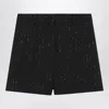 Max Mara Shorts With Pinstripe-effect Micro Sequins In Black